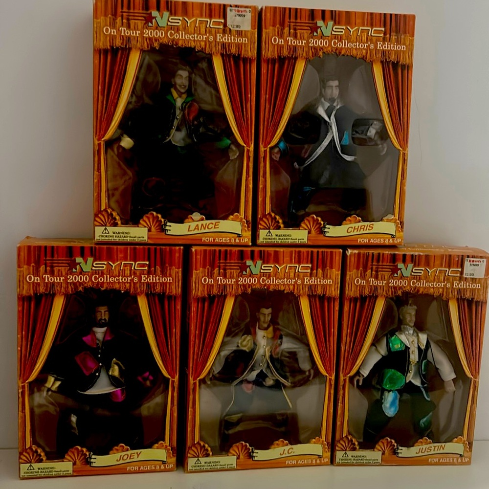 VTG NSYNC Full Set 5 Box Marionette On Tour 2000 Collectors Edition NEVER OPENED